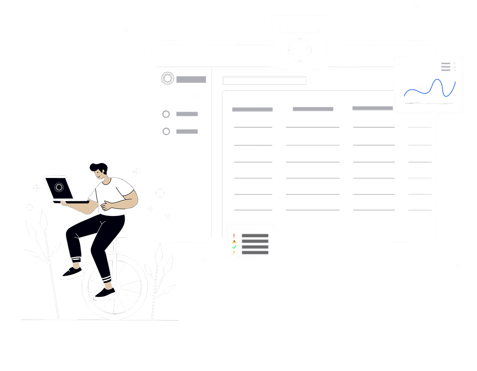 Domain management dashboard illustration