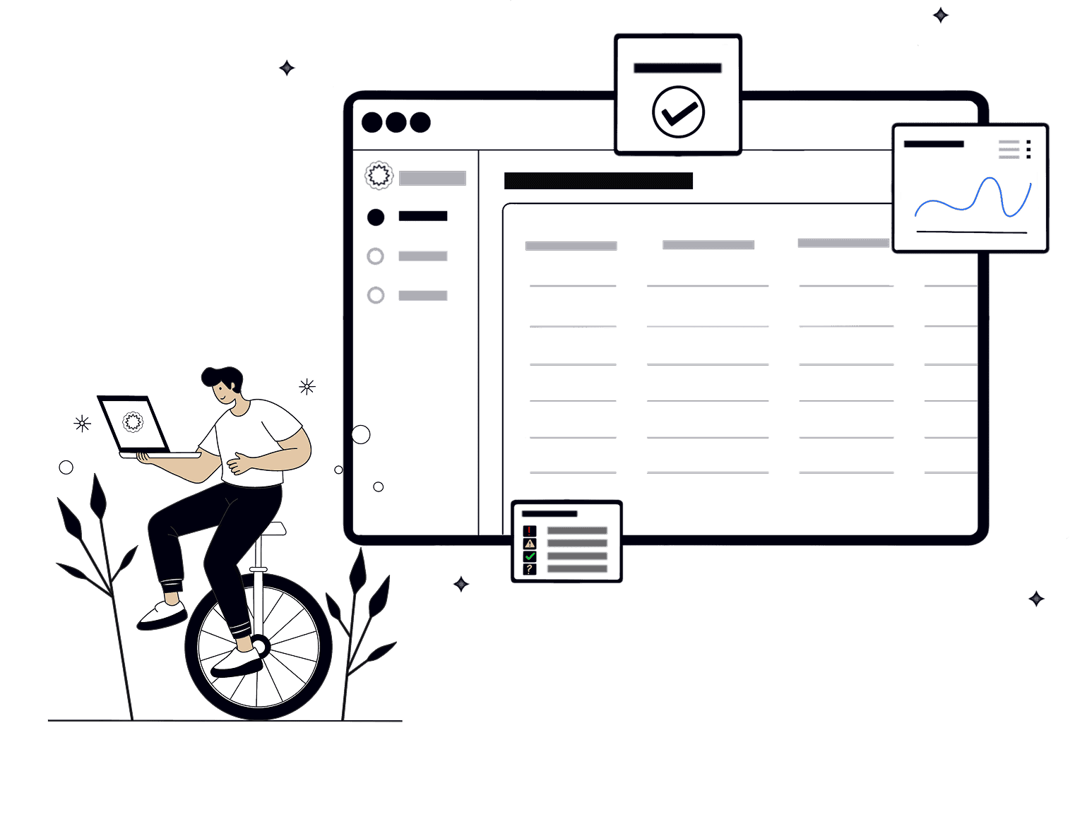 Domain management dashboard illustration