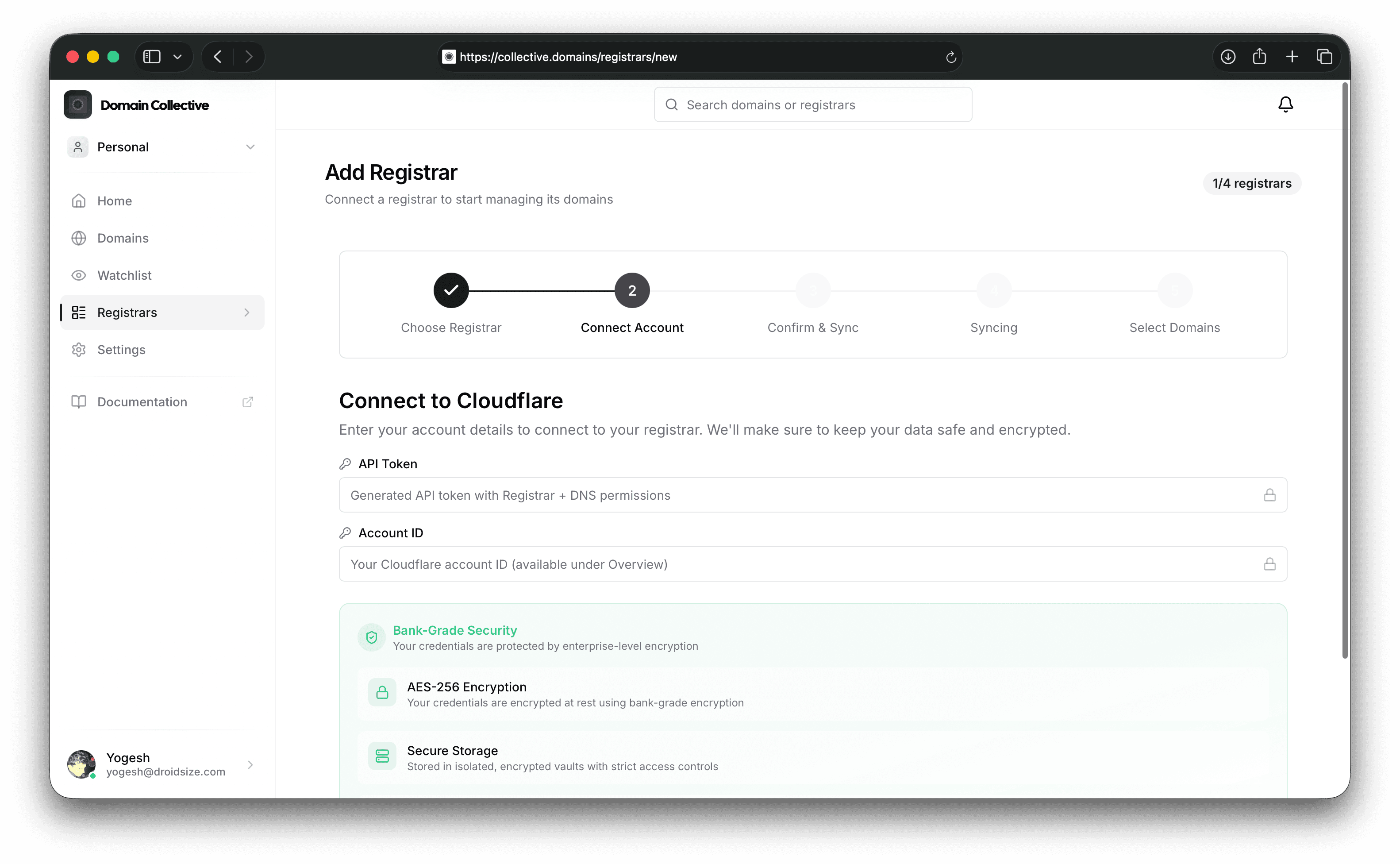 Cloudflare integration form